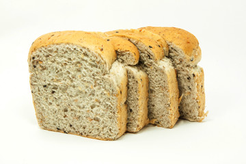 sliced bread isolated on white background