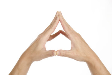 Male human hand gestures, yoga mudras.