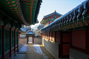 Fototapeta na wymiar Palace in Seoul City, South Korea
