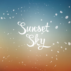 Vector sunset sky.