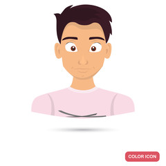 Men avatar icon in cartoon style for web and mobile design