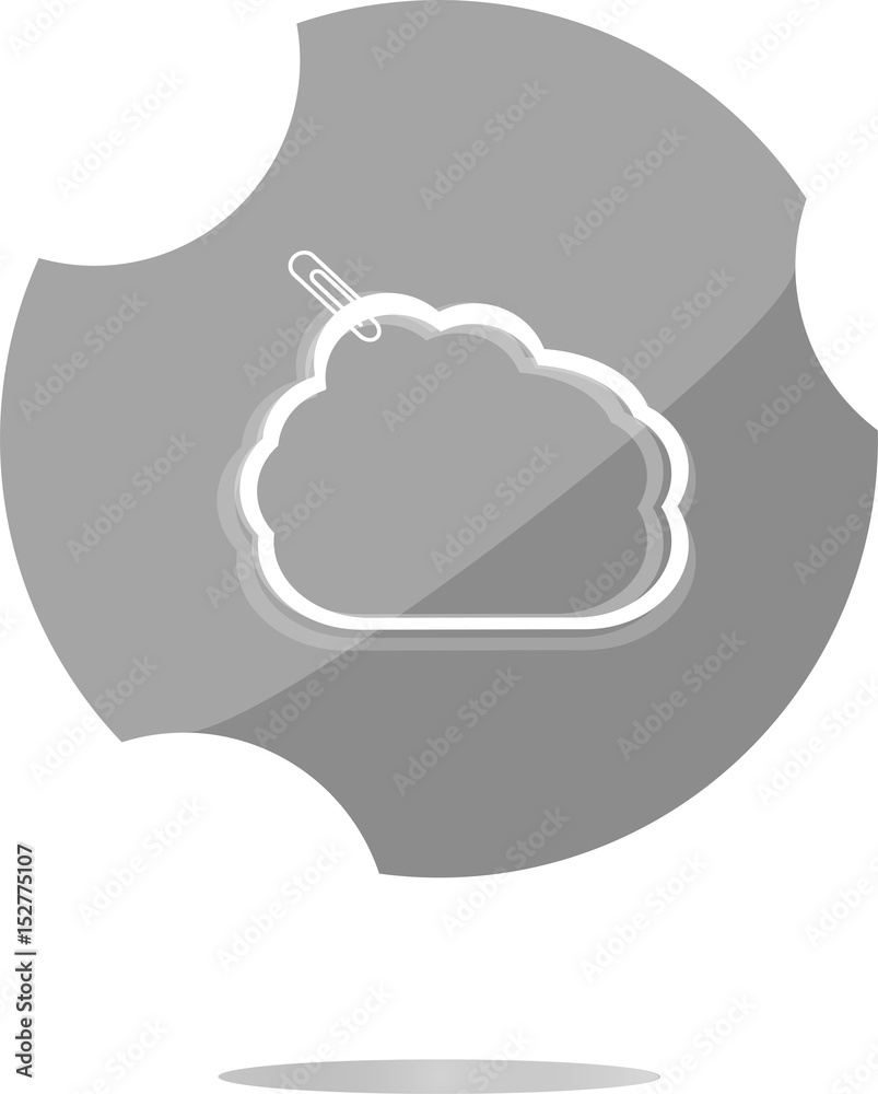 Poster abstract cloud upload icon button, design element
