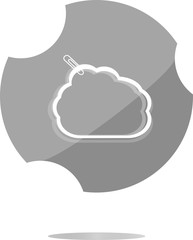 abstract cloud upload icon button, design element