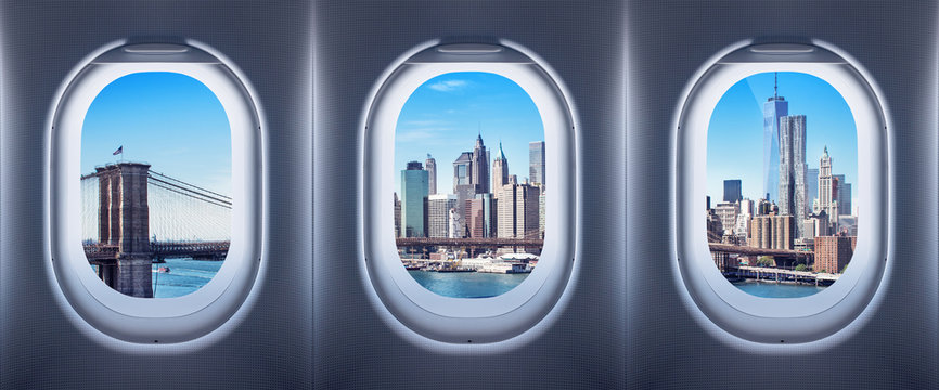 new york city seen from an aircraft