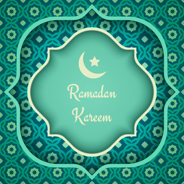 Vector greeting card for Ramadan.