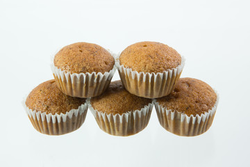 banana cake isolated on white background