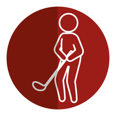 golf player with club avatar character vector illustration design