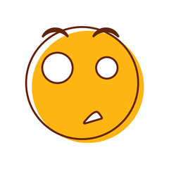 Crazy emoticon expressing a surprised stare. Vector emoji was not expecting something