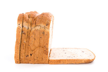 whole wheat bread, isolated on white background