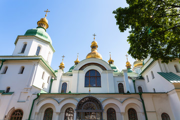 Fototapeta na wymiar facade of Saint Sophia Cathedral in Kiev city