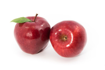 Red ripe apple isolated on white background