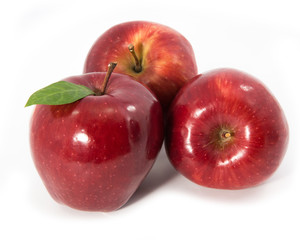 Red ripe apple isolated on white background