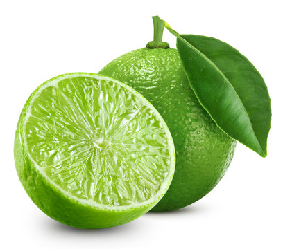 limes with leaf isolated