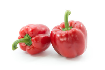 Red capsicum or sweet pepper isolated on white background