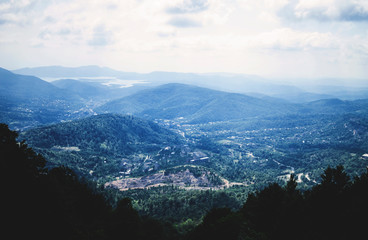 View from height on mountains