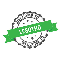 Welcome to Lesotho stamp illustration