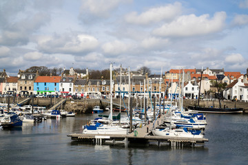 Fototapeta na wymiar A view of the harbour at Anstruther, Fife, East Neuk, Scotland