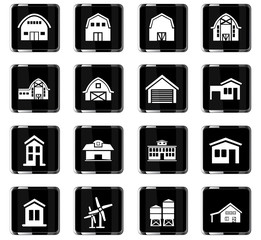 farm building icon set