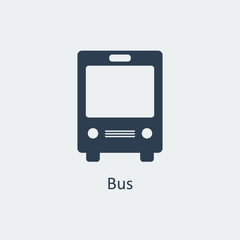 Fototapeta premium Bus icon. Silhouette vector icon.