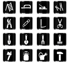 garden tools icon set