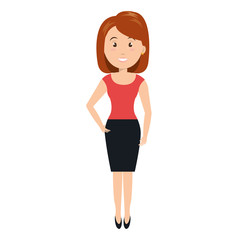 beautiful and young woman character vector illustration design