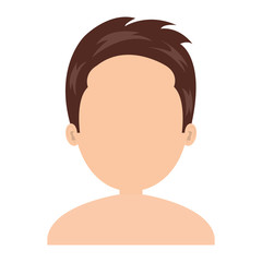 young man shirtless avatar character vector illustration design