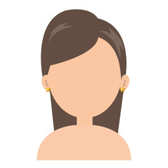 young woman shirtless avatar character vector illustration design