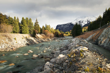 amazing switzerland landscape with river