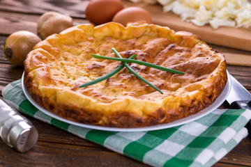 Cabbage pie with onion