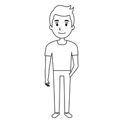 young man avatar character vector illustration design