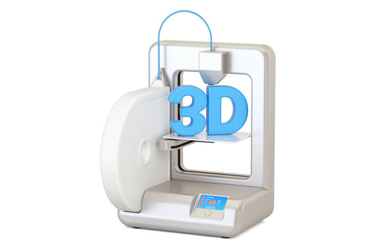 Modern 3D printer, 3D rendering