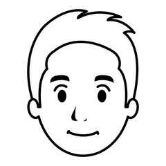young man head avatar vector illustration design