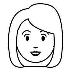beautiful and young woman head vector illustration design