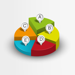 3d pie chart, business infographics element