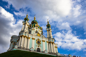 Saint Andrew orthodox church in Kyiv, Ukraine.