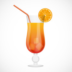 Orange fresh summer cocktail on a white background