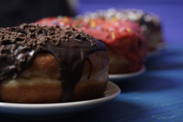 donuts on a wooden table