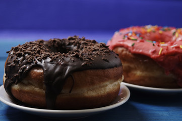 donuts on a wooden table