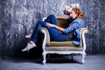 jeans and flowers