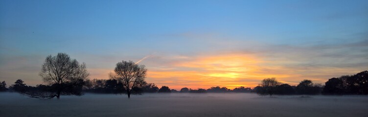 misty sunset