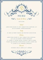 Fotobehang Ornate classic menu design in vintage style. Vector template. © KatyaKatya