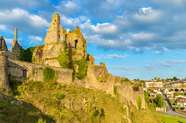Fototapeta na wymiar Chateau de Bressuire, a ruined castle in France