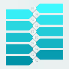Infographic Blue Banner Numbered Steps 1 to 10