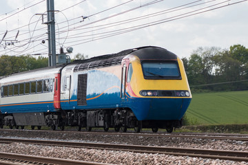 Fast passenger train in motion