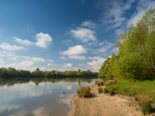 at the lake on a beautiful and sunny day