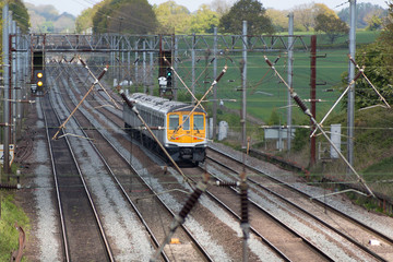 Passenger train on the railway