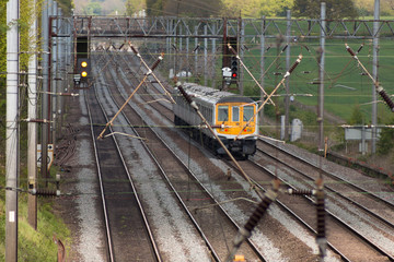 Passenger train on the railway