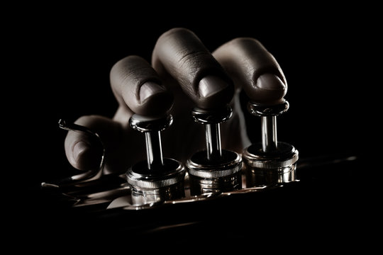 Trumpet player hands