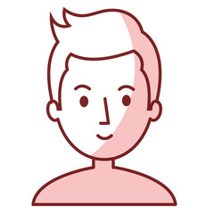 young man shirtless avatar character vector illustration design