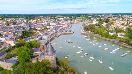 Fotobehang Photographie aérienne de la ville de Pornic en Loire Atlantique, France © altitudedrone
